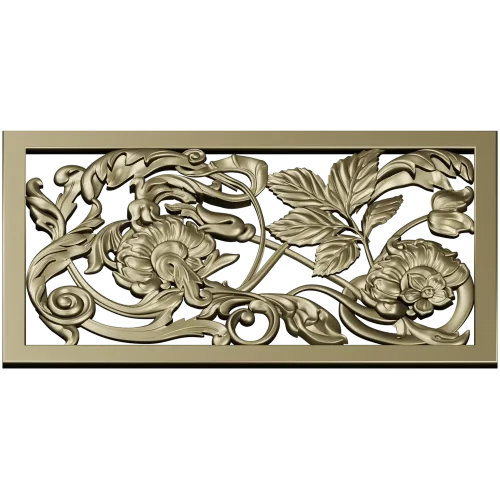 Ornamental Floral Grille STL for CNC