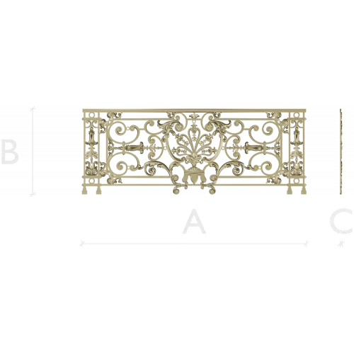 Royal Acanthus Railing - 3D STL model for CNC
