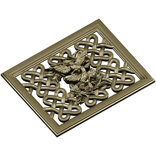 Celtic Knot Lattice Panel with Birds - STL 3D Model for CNC
