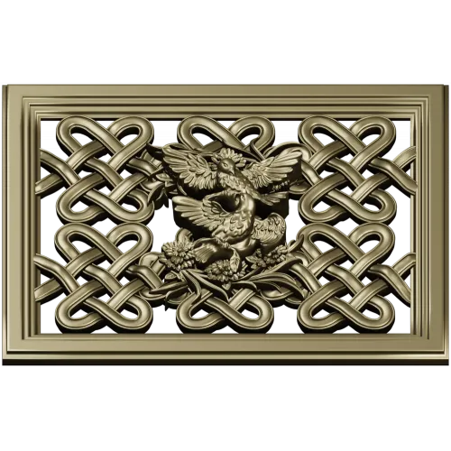 Celtic Knot Lattice Panel with Birds - STL 3D Model for CNC
