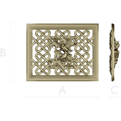 Celtic Knot Lattice Panel with Birds - STL 3D Model for CNC