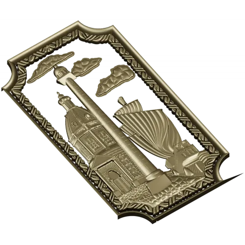 Harbor Relief Panel - STL 3D model for CNC carving