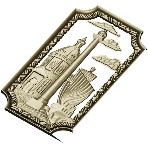 Harbor Relief Panel - STL 3D model for CNC carving