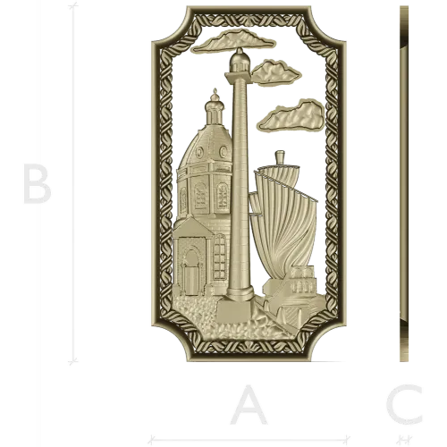Harbor Relief Panel - STL 3D model for CNC carving