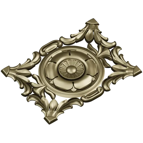 Baroque Acanthus Rosette Panel - STL 3D Model for CNC