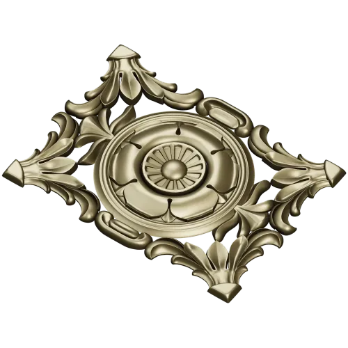 Baroque Acanthus Rosette Panel - STL 3D Model for CNC