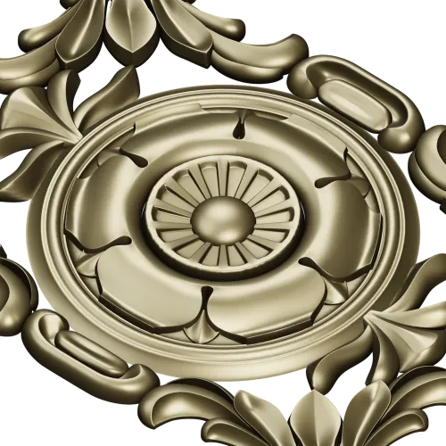 Baroque Acanthus Rosette Panel - STL 3D Model for CNC