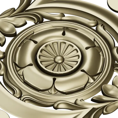 Baroque Vertical Rosette Panel - STL 3D Model for CNC