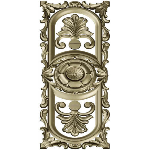 Baroque Vertical Rosette Panel - STL 3D Model for CNC