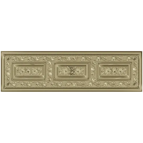 Ornate Acanthus Tri-Medallion Panel STL for CNC