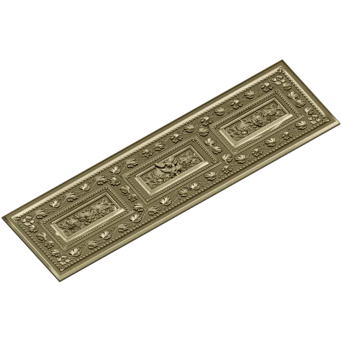 Ornate Acanthus Tri-Medallion Panel STL for CNC