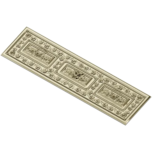 Ornate Acanthus Tri-Medallion Panel STL for CNC