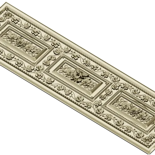 Ornate Acanthus Tri-Medallion Panel STL for CNC