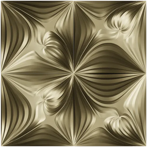 Ornamental Floral Square Panel STL for CNC