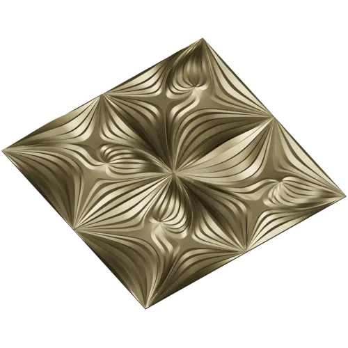 Ornamental Floral Square Panel STL for CNC