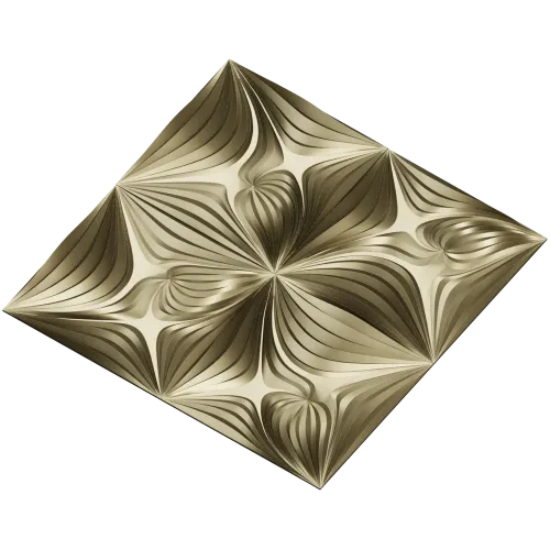 Ornamental Floral Square Panel STL for CNC