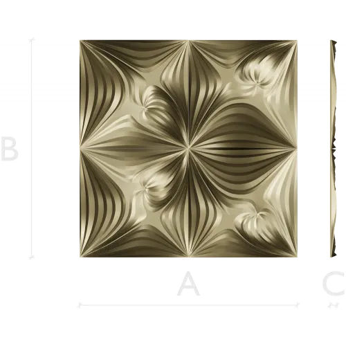 Ornamental Floral Square Panel STL for CNC