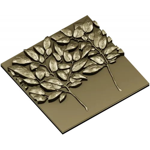 Twin Leaf Decorative Panel STL