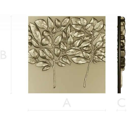 Twin Leaf Decorative Panel STL