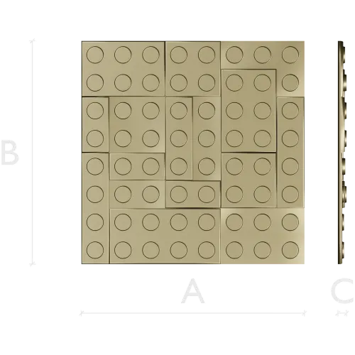Stud Mosaic Relief Panel STL for CNC