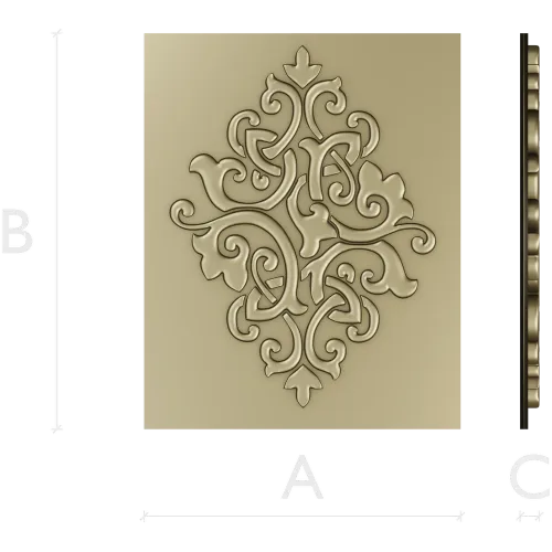 Arabesque Diamond Relief Panel STL
