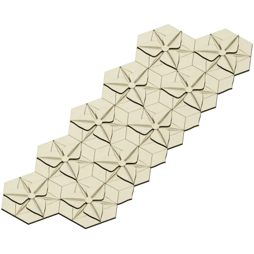 HexaFlora decorative hex panel - STL 3D model for CNC