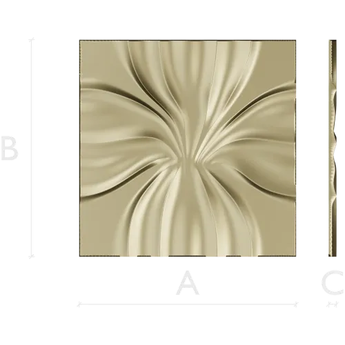 Radiant Bloom decorative panel - STL 3D model for CNC milling