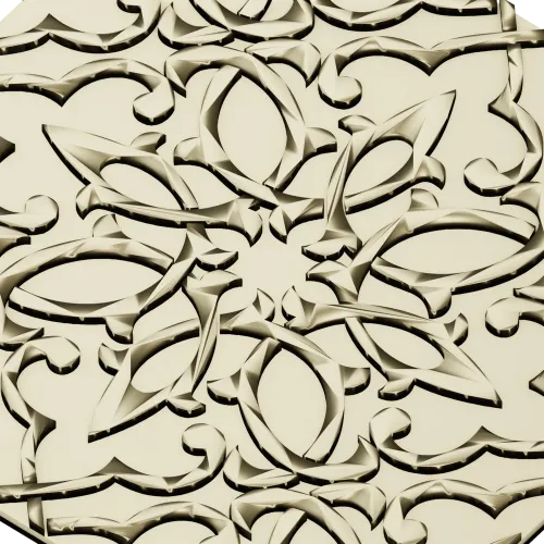 Arabesque Rosette Relief Panel - STL model for CNC