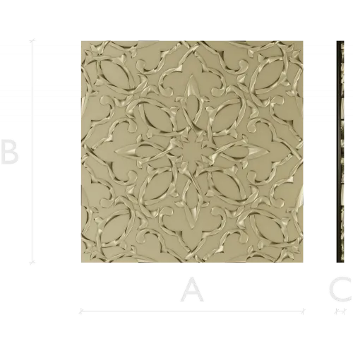 Arabesque Rosette Relief Panel - STL model for CNC