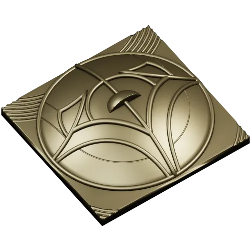 Tulip Medallion Panel STL for CNC milling