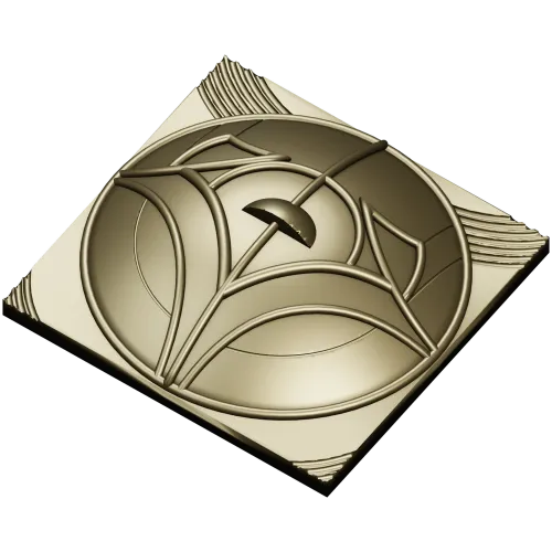 Tulip Medallion Panel STL for CNC milling