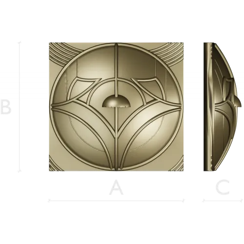 Tulip Medallion Panel STL for CNC milling