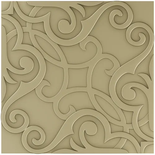 Ornamental Arabesque Square Panel STL for CNC