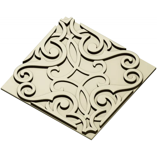 Ornamental Arabesque Square Panel STL for CNC