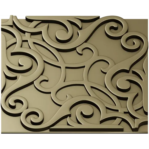 Ornamental Arabesque Square Panel STL for CNC