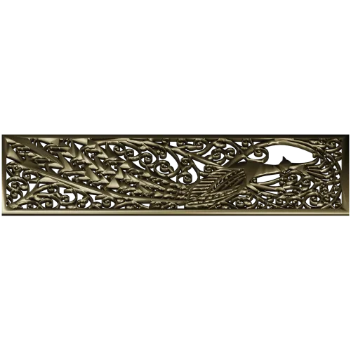 Резная панель "Птица в узоре" - 3D STL для ЧПУ