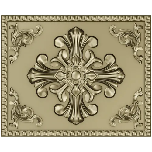 Ornate Fleur-Cross Decorative Panel STL for CNC