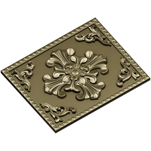 Ornate Fleur-Cross Decorative Panel STL for CNC