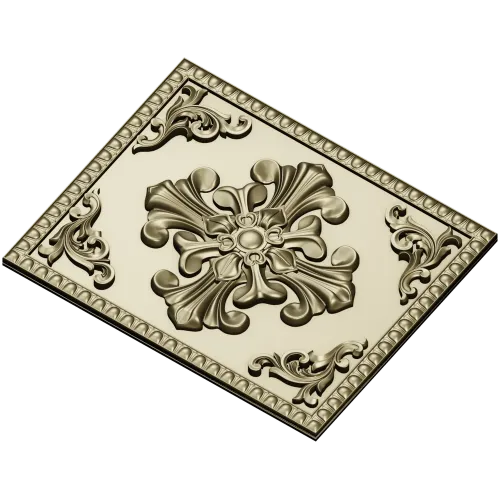 Ornate Fleur-Cross Decorative Panel STL for CNC