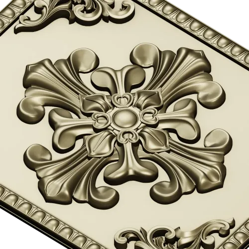Ornate Fleur-Cross Decorative Panel STL for CNC