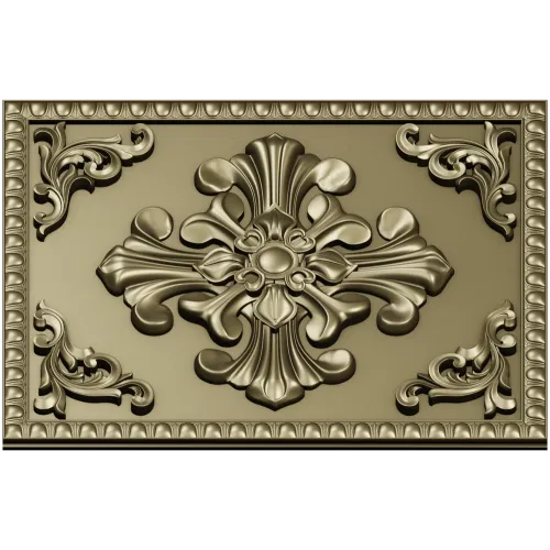 Ornate Fleur-Cross Decorative Panel STL for CNC