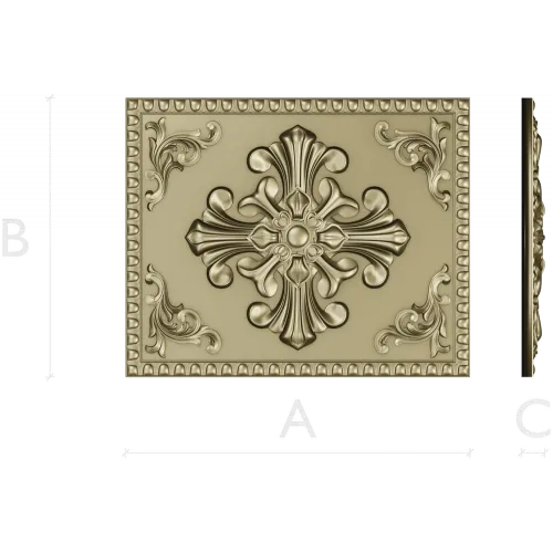 Ornate Fleur-Cross Decorative Panel STL for CNC