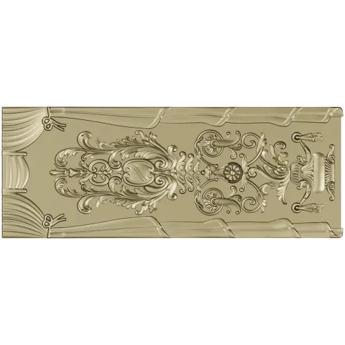 Rococo Cartouche Decorative Panel - STL 3D model for CNC