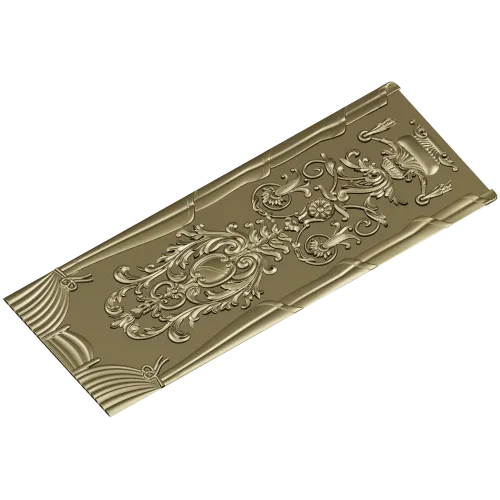Rococo Cartouche Decorative Panel - STL 3D model for CNC
