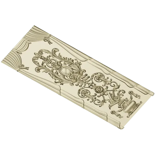 Rococo Cartouche Decorative Panel - STL 3D model for CNC