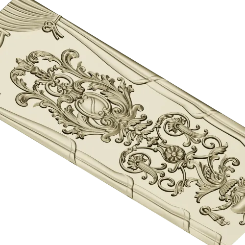 Rococo Cartouche Decorative Panel - STL 3D model for CNC