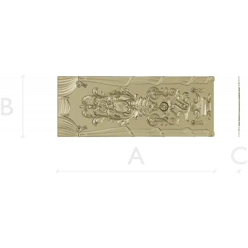 Rococo Cartouche Decorative Panel - STL 3D model for CNC