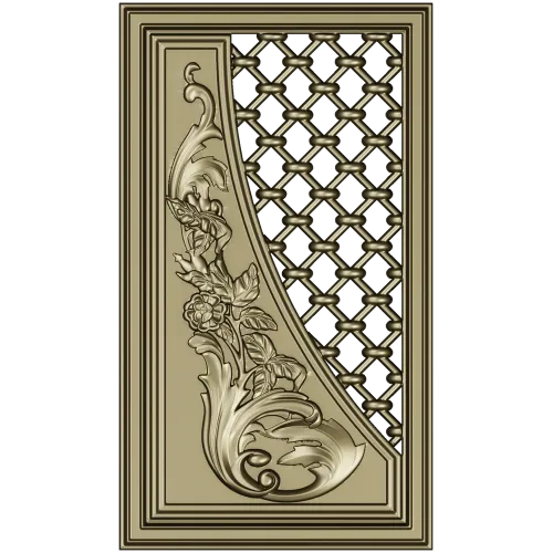 Baroque Lattice & Scroll Decorative Panel STL