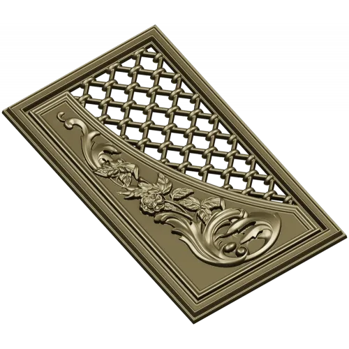 Baroque Lattice & Scroll Decorative Panel STL
