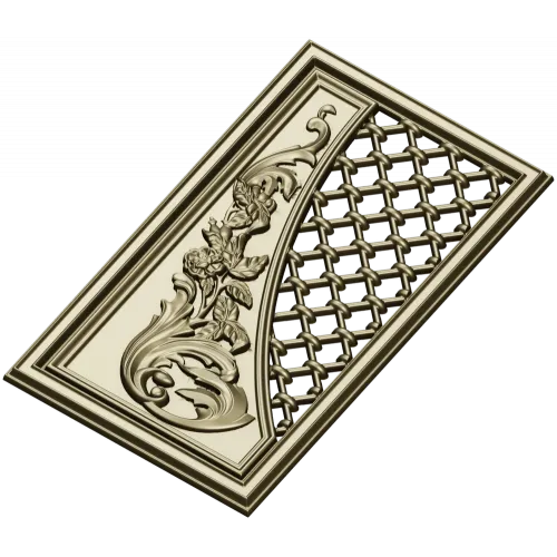Baroque Lattice & Scroll Decorative Panel STL